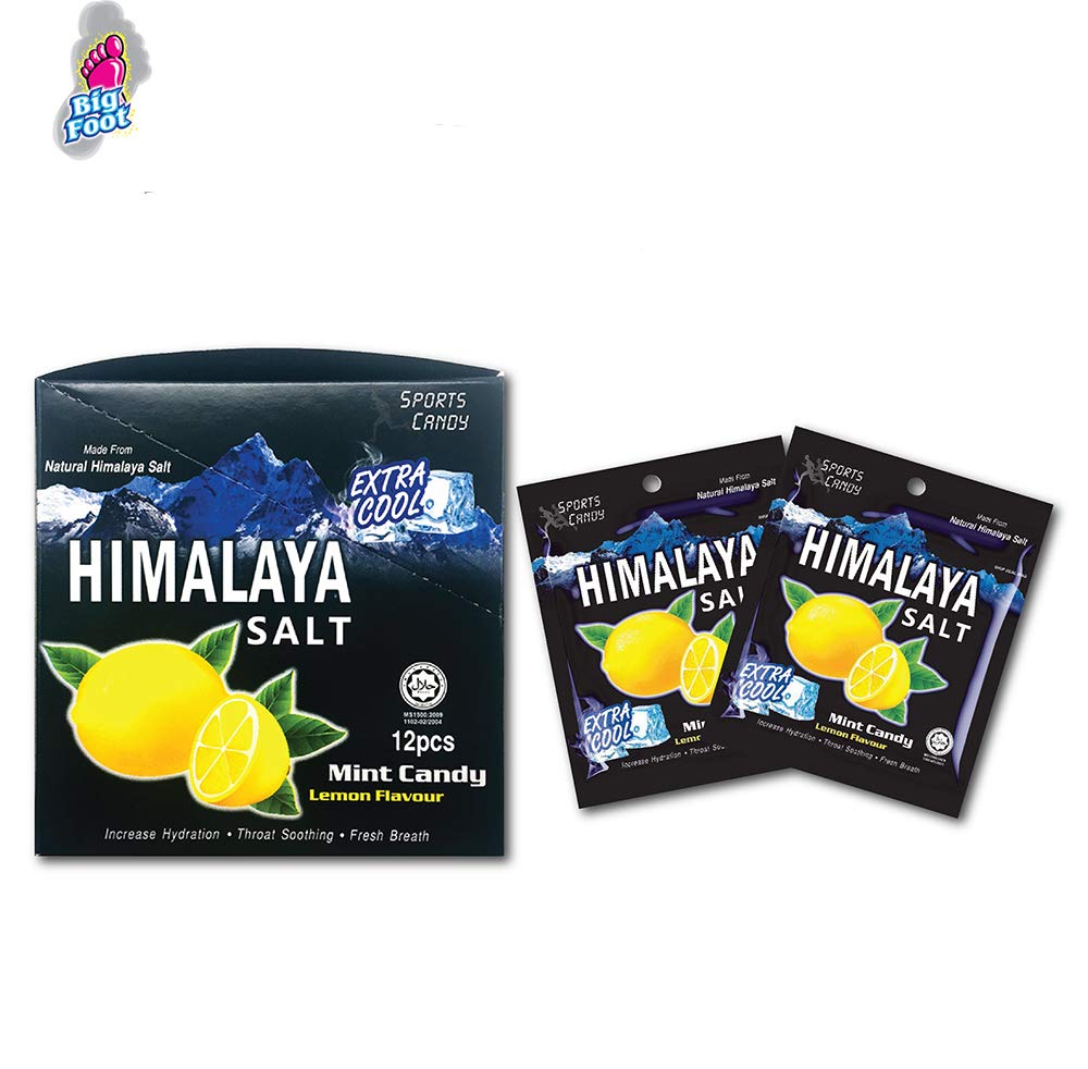 Himalaya Salt Candy Mint Lemon Flavour Extra Cool Sport Candy Gula Halal 15g (0.53oz) x 12 Packs (per box)