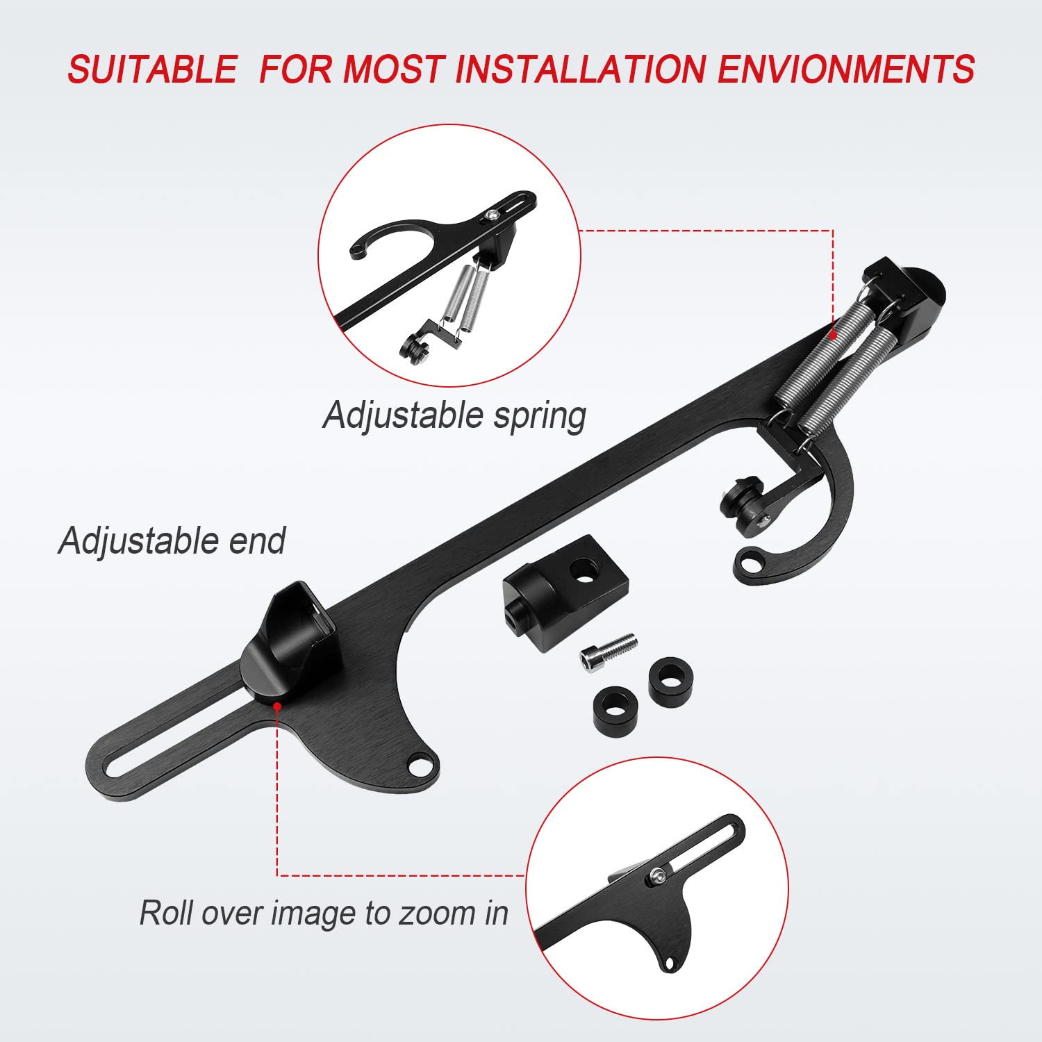 Staffa cavo acceleratore per 4150 4160 Series staffa carburatore regolabile in alluminio (nero)