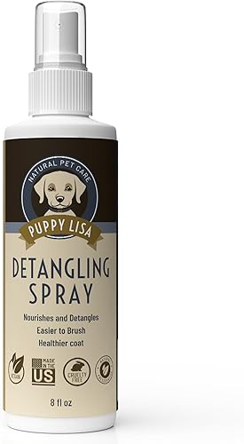 Spray desenredante para perros  Aerosol acondicionador vegano para perros para cabello enmarañado con raíz de malvavisco y proteína de seda vegana,