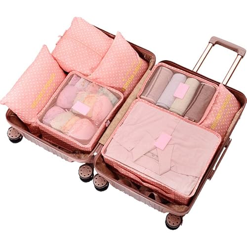 7 x Packwürfel Reisegepäck-Organizer mit wasserdichter Schuhaufbewahrungstasche, Kompressionstaschen, Organizer-Set, Toilettenartikel Cover