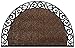 GrassWorx Clean Machine Wrought Iron Half Moon Plant Life Doormat, 24" x 36", Coffee Bean (10374072)