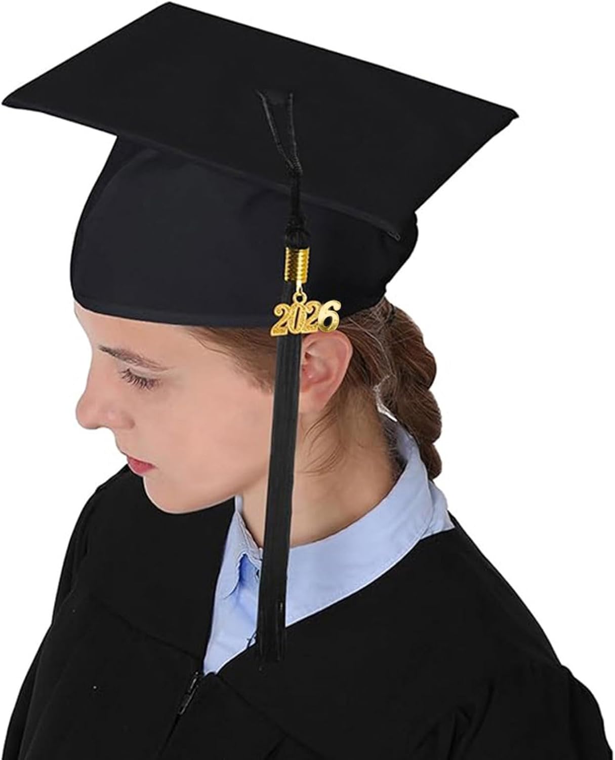 Graduation Cap with 2025 Tassel Unisex Adult Doctorate Graduation Hat for High School/Bachelor - Image 4