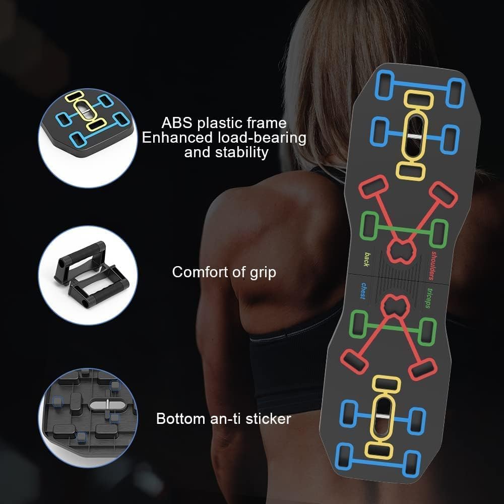 AERLANG Push Up Board, Foldable Fitness Training System 20 in 1 Multi Functional Home Gym Equipment for Upper Body Strength Training Burn Fat Sculpt Shoulders Chest Back Triceps - Image 4