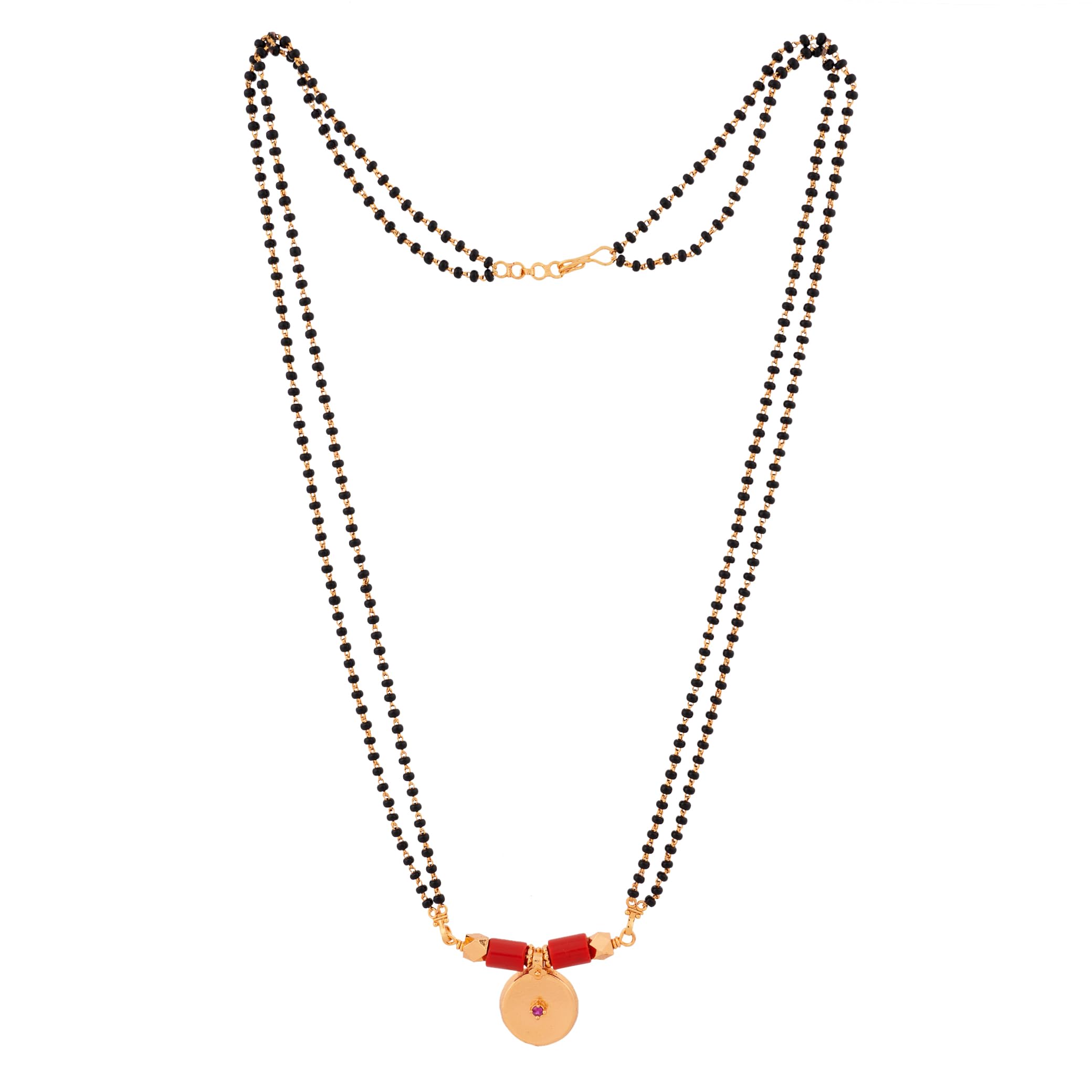 Radhas Creations Womens Black Beads Mangalsutra Karimani 24" Medium Length With Vati No.1194-3(Victorian) (B0CNZ733BB) Amazon Price History, Amazon Price Tracker