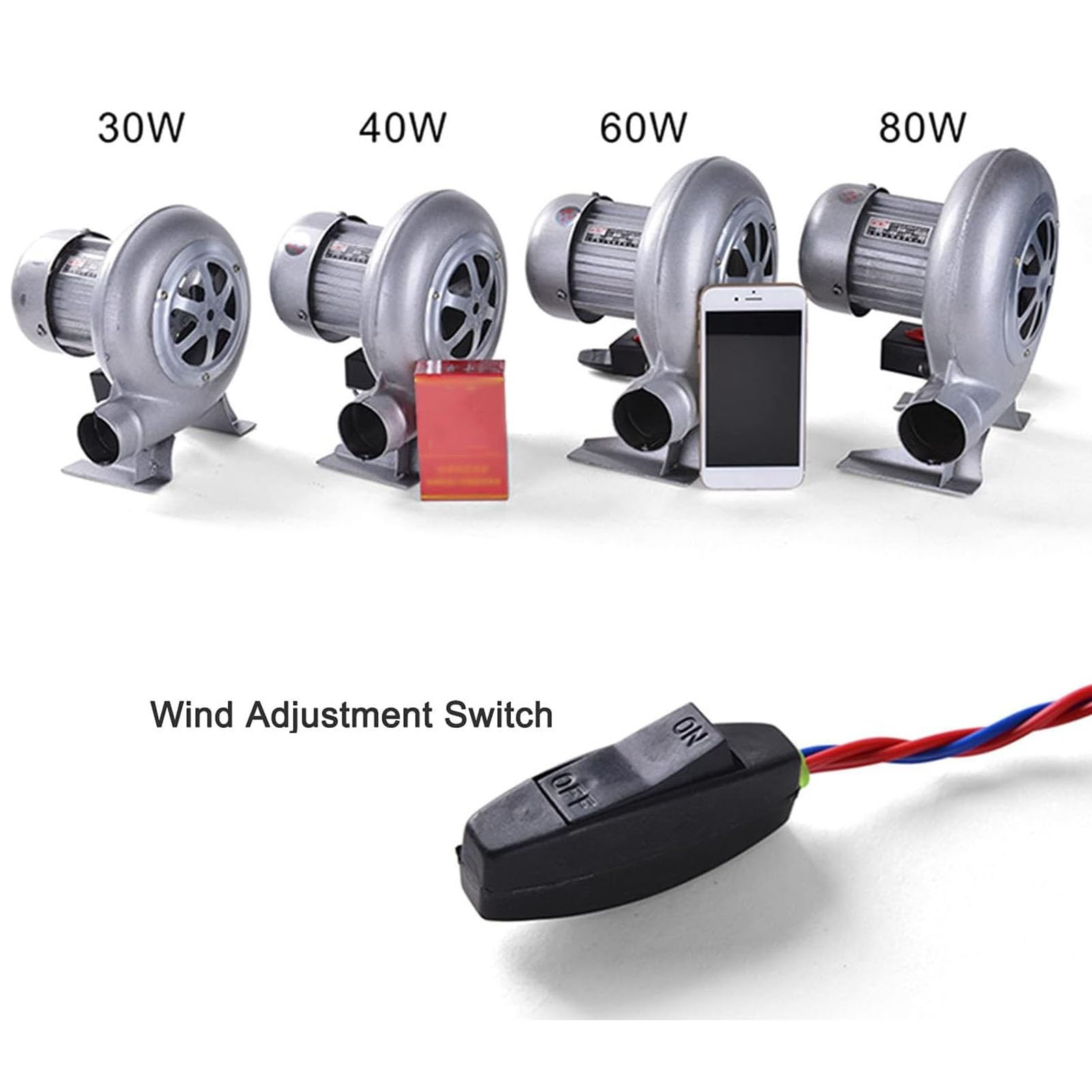 Soplador De Aire Eléctrico Centrífugo - Turbina Soplador De Castillos Hinchables, Parrilla Del Encendedor Del Carbón De La Fan, Excitador De Llama De Arranque De Fuego De Parrilla ( Size : 80W )