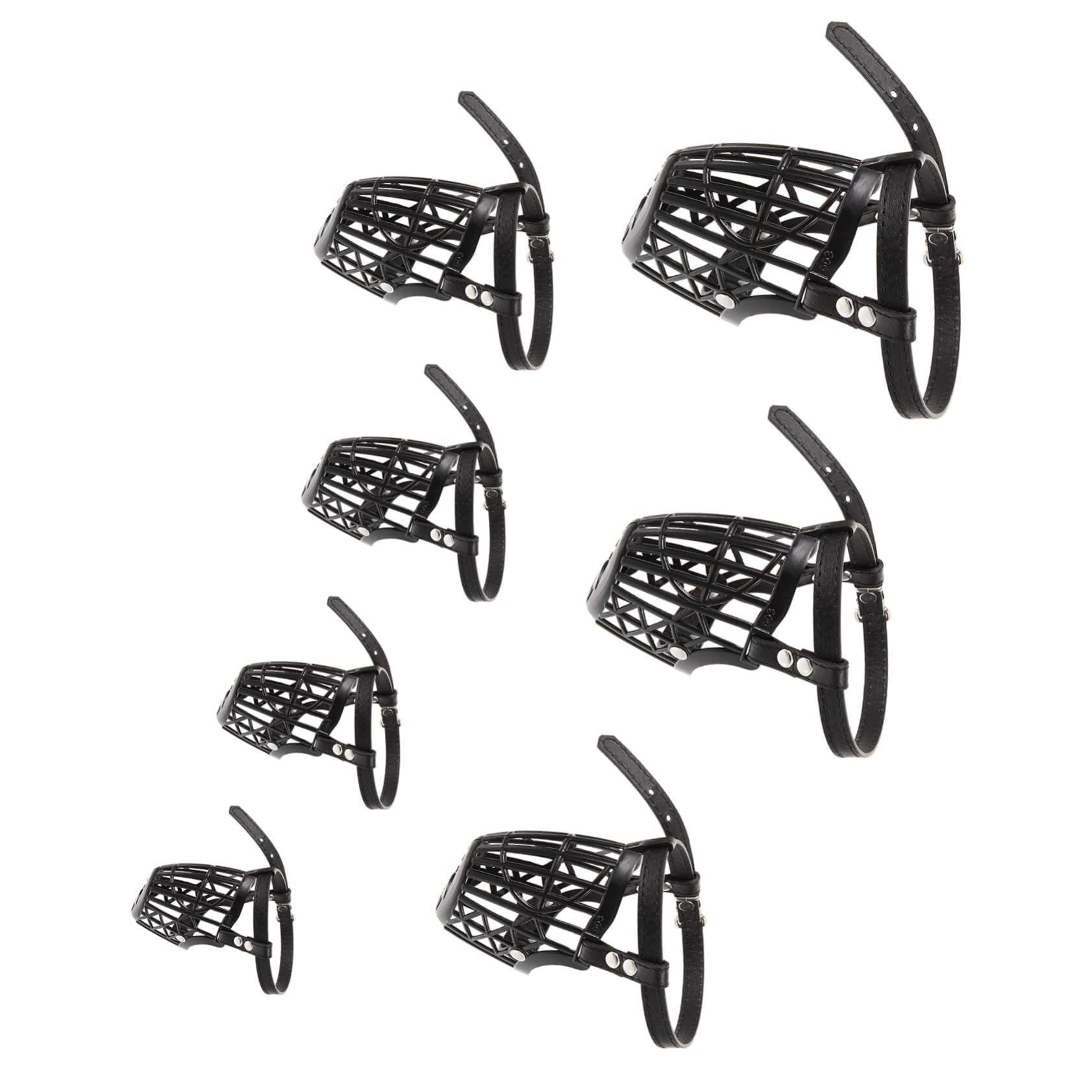 Muselière en cuir PU noir réglable : kit de protection anti-morsure pour grand chien