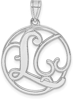 Colar com pingente de prata esterlina 925 letra L inicial monograma nome pingente joias finas para mulheres presentes para ela, Prata esterlina