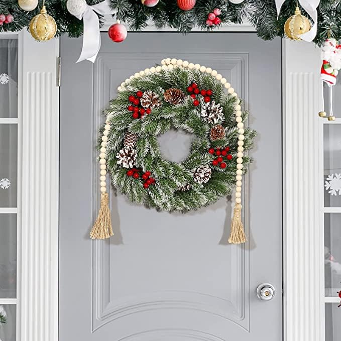 Syyflibb-Farmhouse-Beads-58in-Wood-Bead-Garland-with-Tassels-Rustic-Country-Decor-Prayer-Boho-Beads-Big-Wall-Hanging-Decor