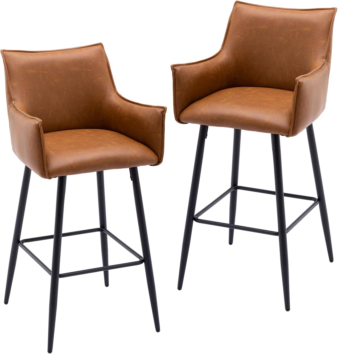 Guyou 30" Modern Bar Stools with Arms Set of 2