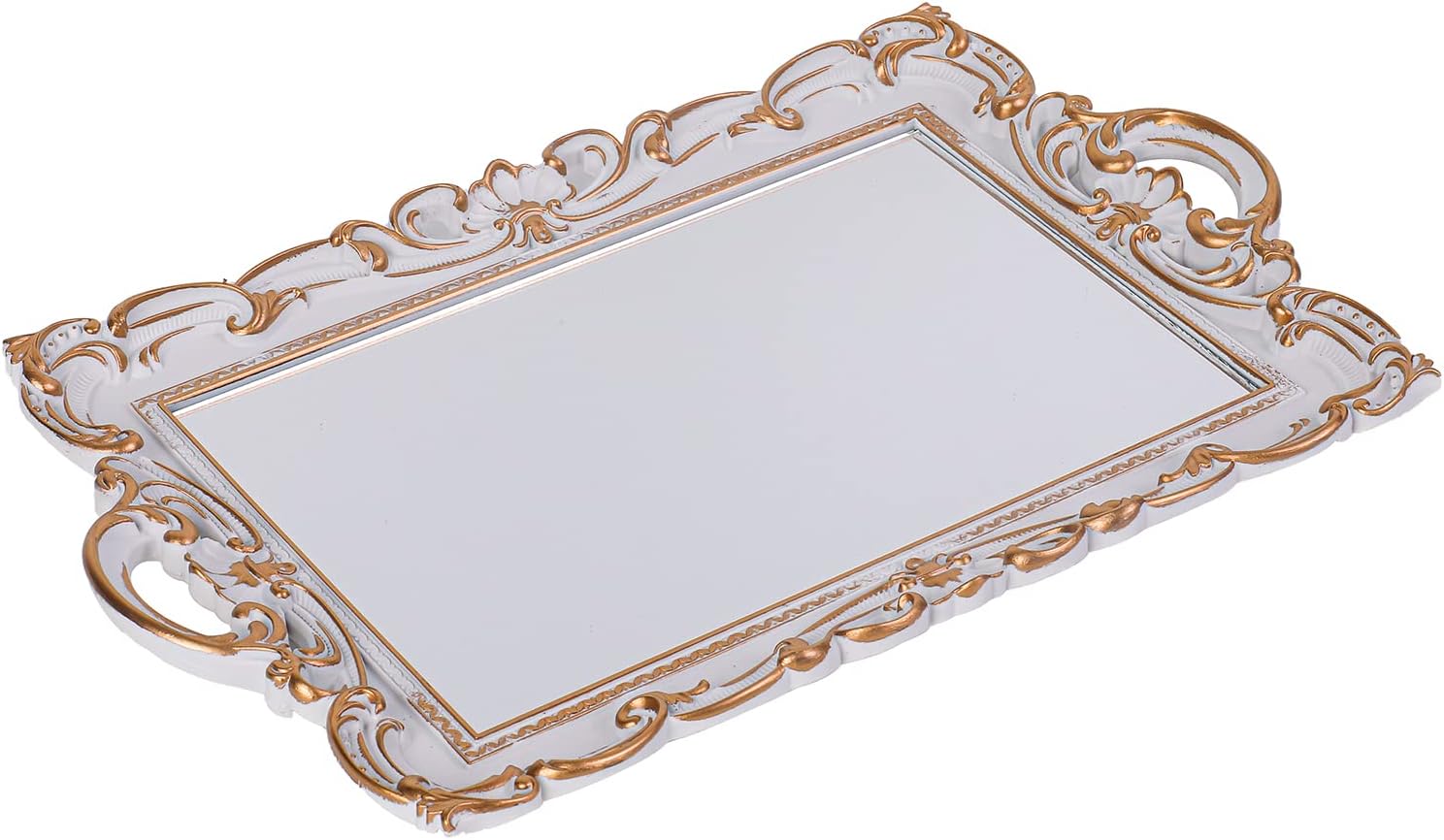 Sooyee Decorative Tray,Bathroom Tray Decor, 15.5x9.6 Mirror