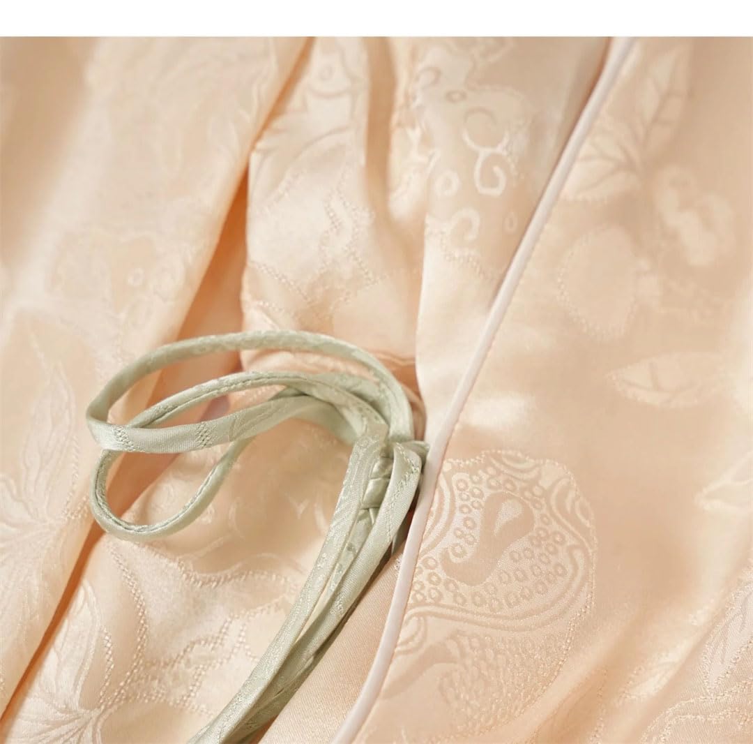 Top da donna in 100% seta di gelso stile cinese con colletto obliquo girocollo a maniche lunghe