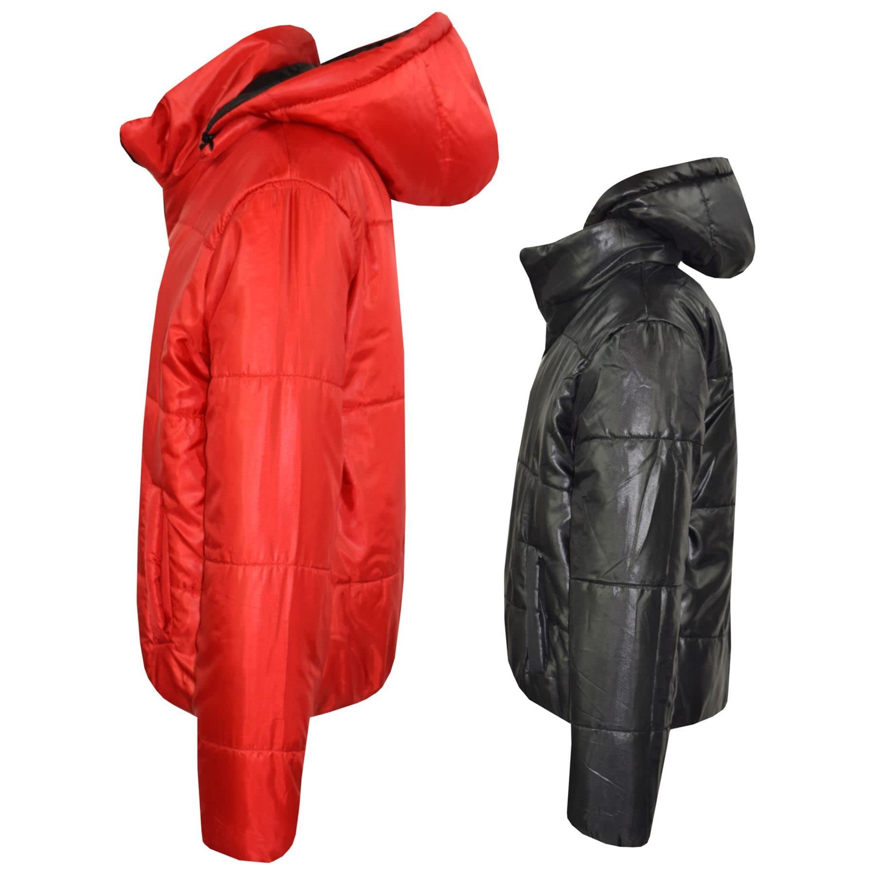 A2Z 4 Kids Dziewczyny Chłopcy Kurtka Dwustronna, Krótka, Z Kapturem, Wyściełana Podszewką Kurtki Puchowe - Reversible Jacket 492 Red 7-8.