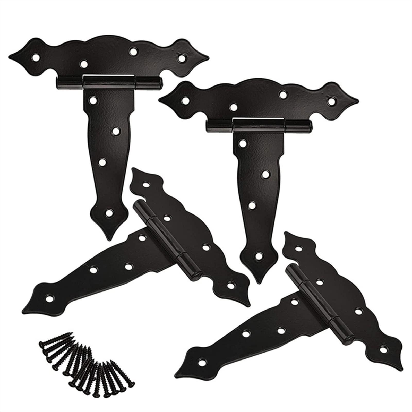 Charnière en peinture noire décorative de style classique pour portail