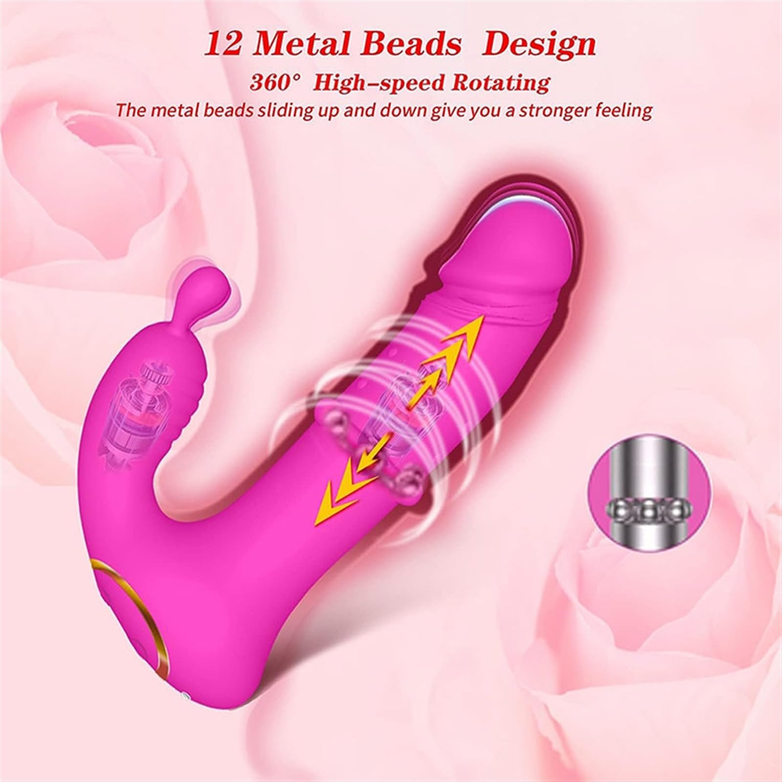 DAGIN Vibratore del Punto G del clitoride indossabile con Telecomando per App per Donne, Giocattoli sessuali per Adulti Impermeabili per Donne (Color : Pink)