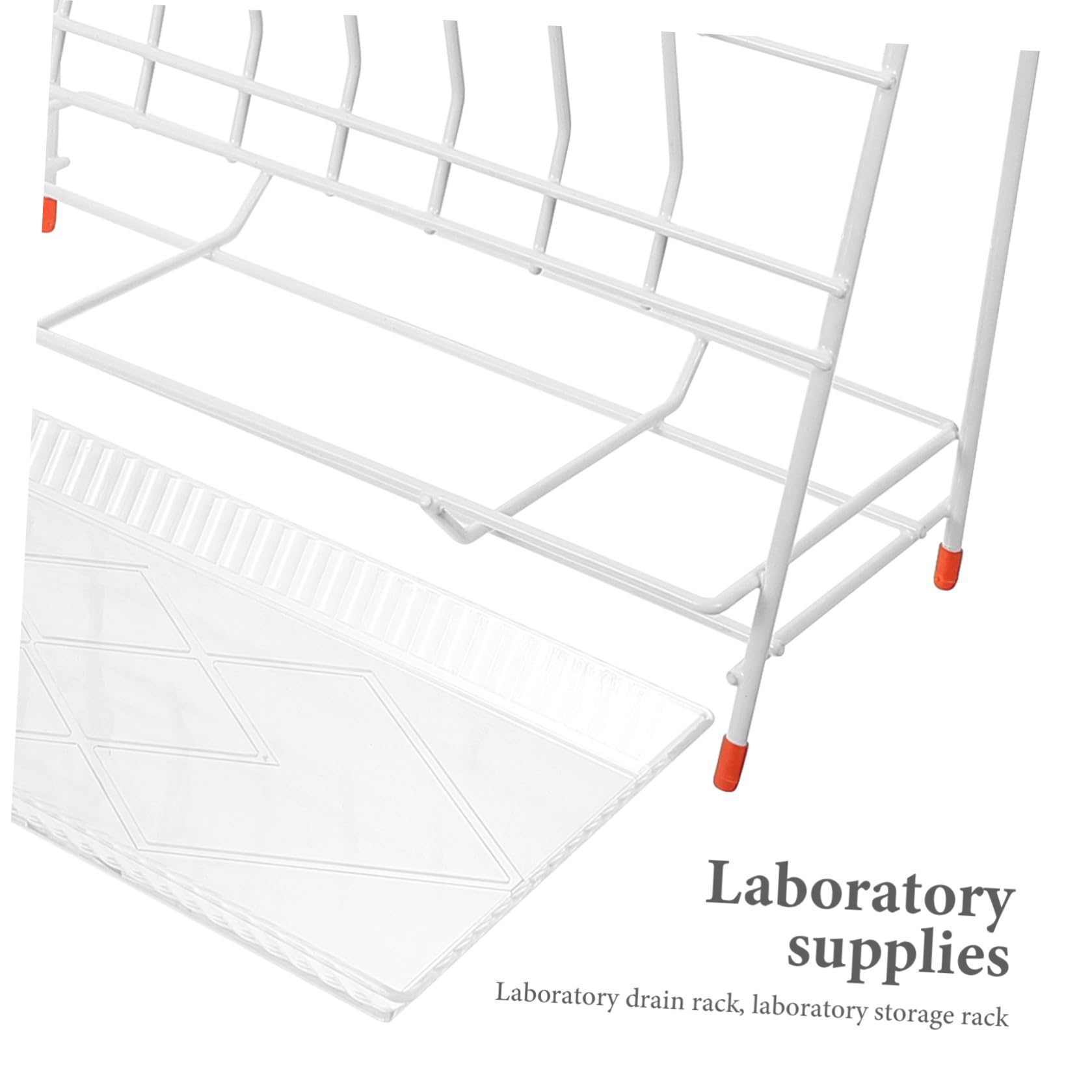 Rastrelliera di Essiccazione Design a 32 Supporti per Laboratorio in Ferro Bianco 32 Posti Alta Stabilità e Durata per Asciugatura di Provette e Contenitori da Laboratorio