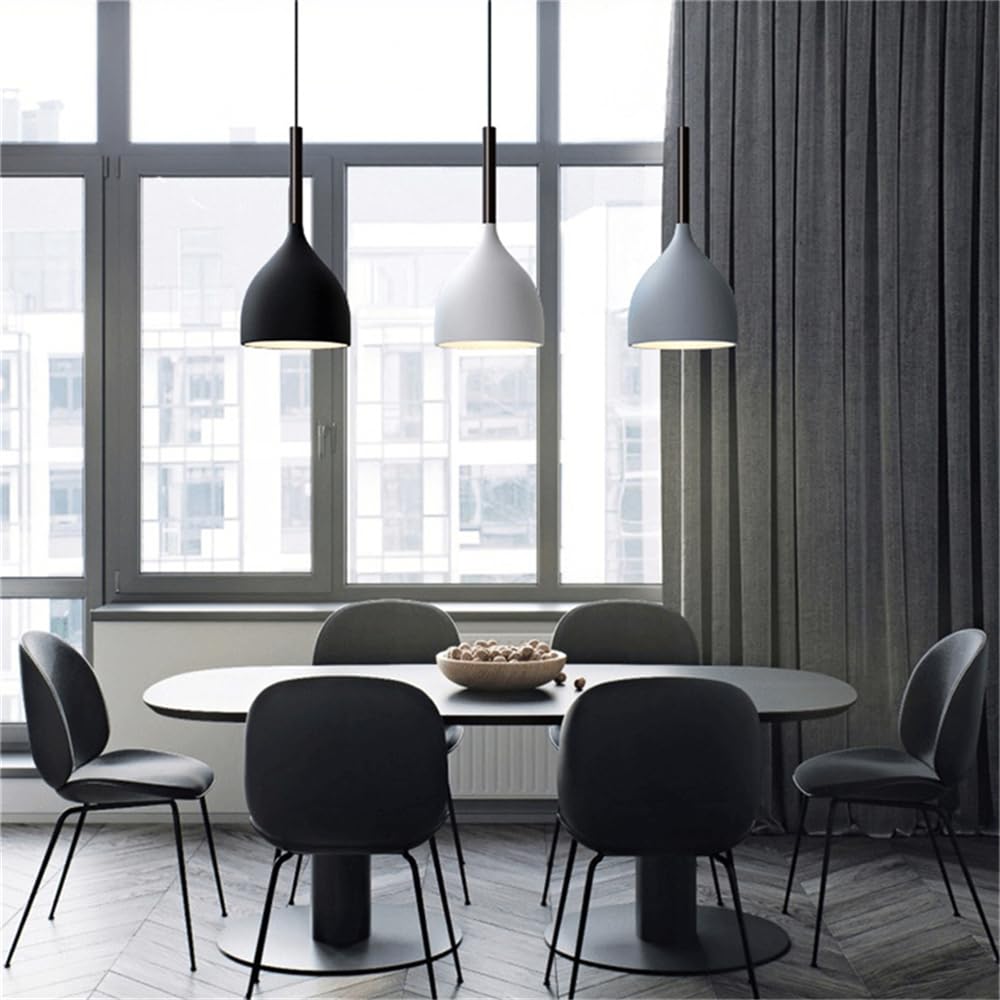 Nowoczesne oświetlenie wiszące do restauracji szara metalowa wisząca lampa sufitowa nordycka lampka nocna dekoracyjny drewniany klosz do sypialni, stół jadalny, bar, żyrandol E26