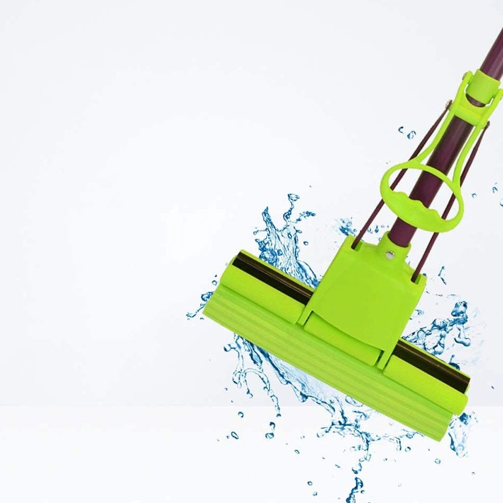 Fregona de Esponja de PVA para el hogar de Cocina, fregona de Esponja de Espuma de PVA con Rodillo cuádruple súper Absorbente, Limpiador de Pisos Multiusos Verde