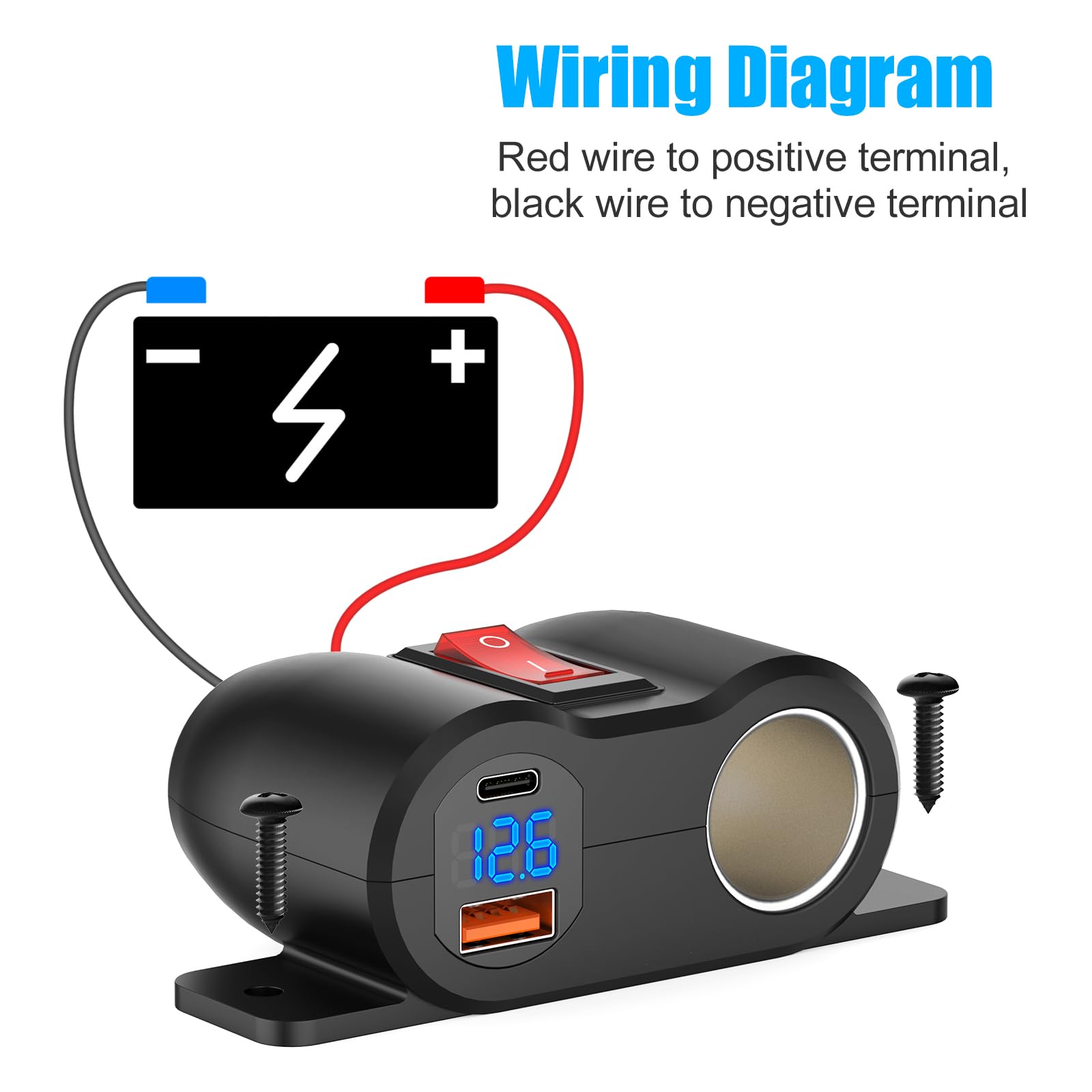 WIOONI Zigarettenanzünder Steckdose 12V 120W - Mit QC3.0 USB Und Voltmeter
