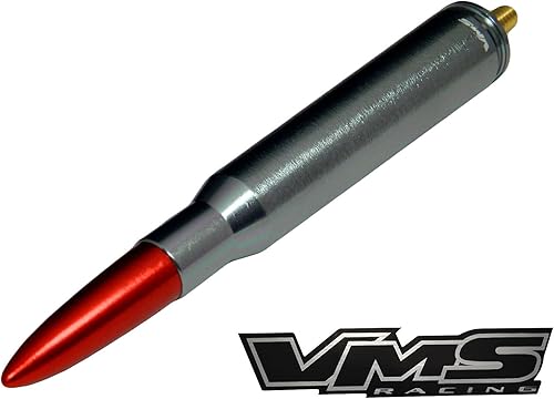 Miniatura 2 de VMS Racing Antena de bala de punta roja calibre 50, calibre 50, color rojo, compatible con Jeep Wrangler JK JKU JL Sahara Sport Rubicon Unlimited