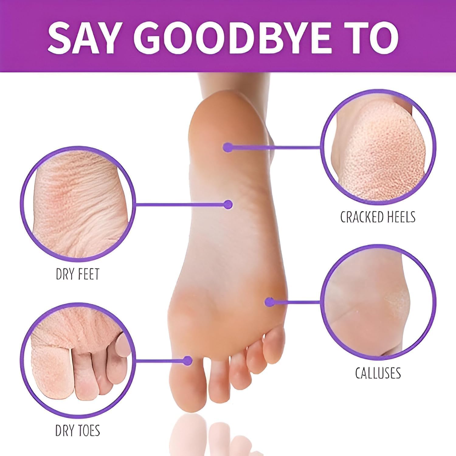 ELUYANI Lavender Foot Peeling Mask for Dead Skin Removal – Exfoliating Foot Peel Mask for Soft Smooth Feet, Callus Remover Foot Mask, Lavender Foot Spa Treatment for Dry Cracked Heels (1 Pair) 1