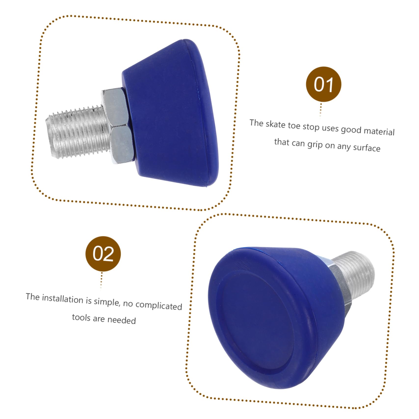 Gogogmee Toe Stop Replacement for Roller Skates Bolt Improved Braking Performance Easy Installation for Men and Women