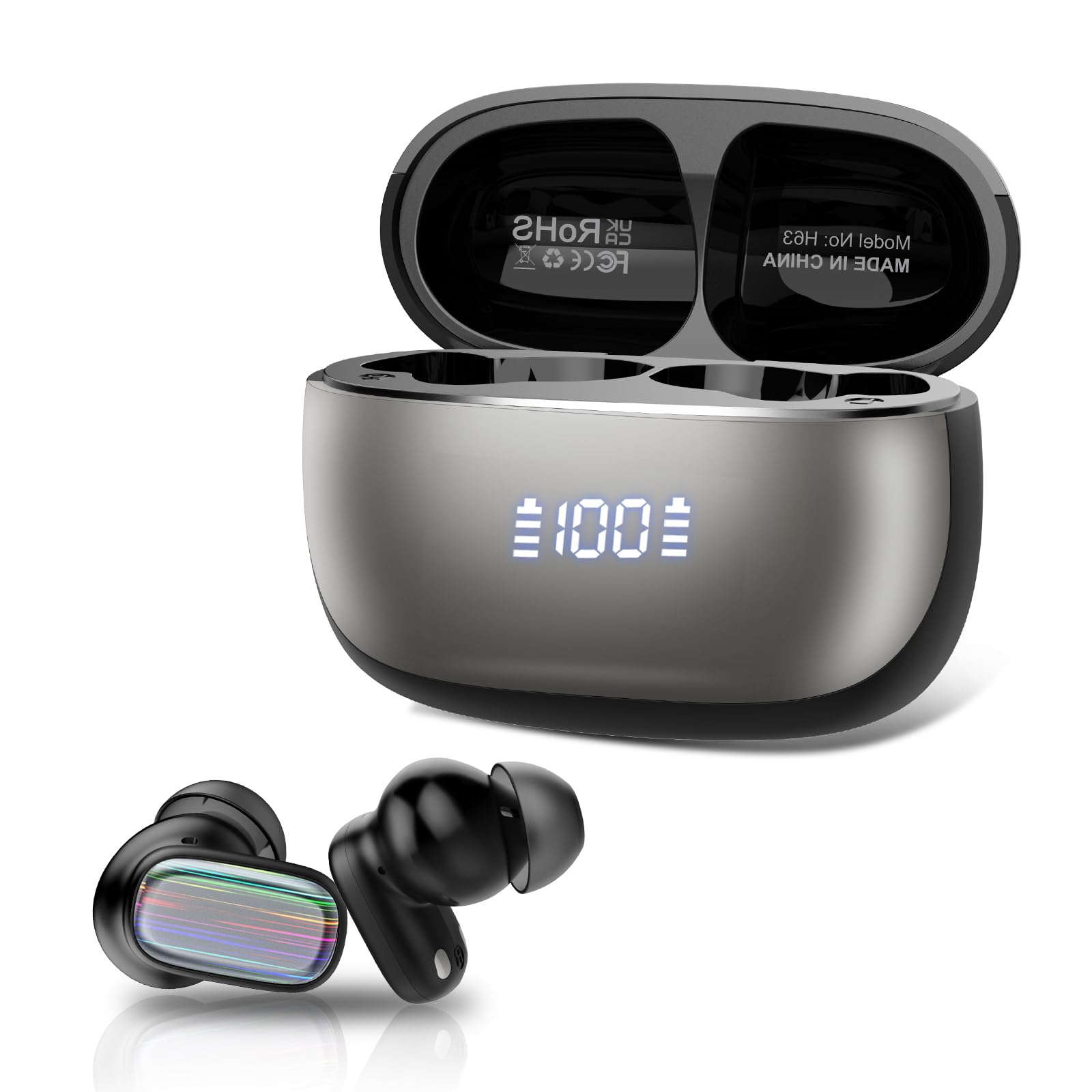 SKIUDCT AI Kopfhörer Übersetzer, 3-in-1 Headset Kabellos Freisprech 164 Sprachen mit ENC Dual Mic, 120H Bluetooth 5.3 Übersetzer Kopfhörer, 3 Übersetzungsmodi Echtzeit Übersetzer Headset, Dunkelblau
