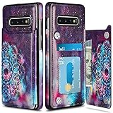 HianDier Wallet Case for Galaxy S10 Plus Slim Protective Case with Credit Card Slot Holder for Women Flip Folio Soft PU Leather Magnetic Closure Cover for Samsung Galaxy S10 Plus 6.4 Inches, Mandala