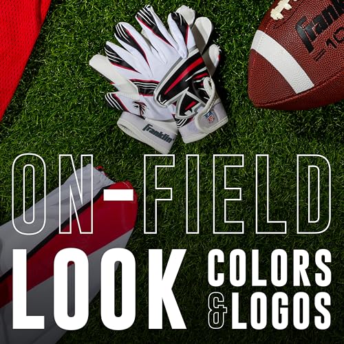 Image of Franklin Sports Youth NFL Football Receiver Gloves - Kids Football Gloves Pair - NFL Team Logos and Silicone Palm