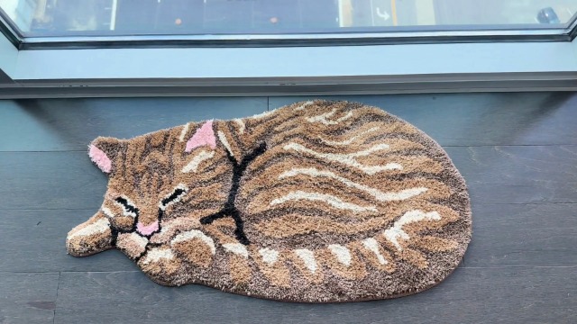 Tapete decorativo con diseño de gato durmiendo 32.5x17 in miniatura 7