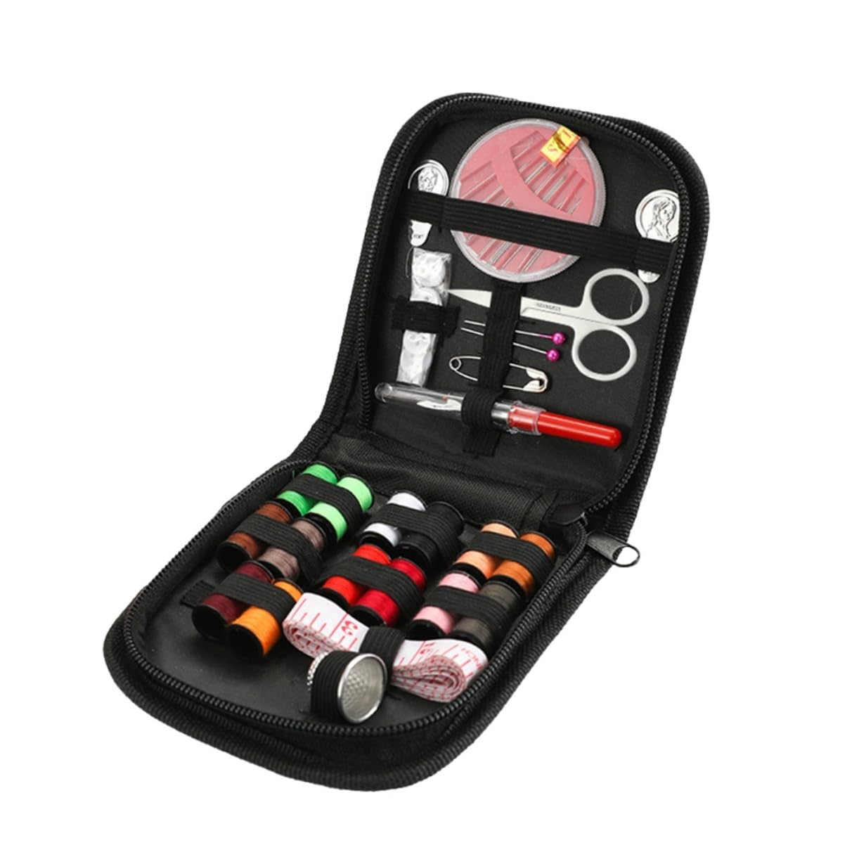 STOBOK 3juegos Kit De Costura Portátil Tijeras y Accesorios Para Viajes y Uso Doméstico Herramientas De Costura Prácticas y Completas Con Funda De Almacenamiento