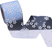 Vista 2 de Rollo de cinta de tul con margaritas de 2.36 pulgadas y 25 yardas, hecho a mano, adorno para el cabello, para hornear, flores de cerezo, tela