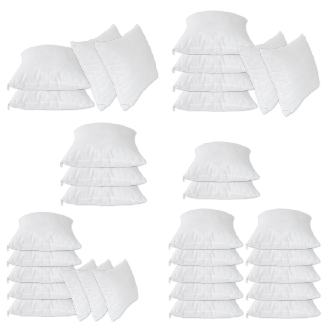 Füllkissen 4er Pack 40x40 cm Sparpack Inlett 100% Baumwolle | Kopfkissen Innenkissen 100% Baumwolle - Inlett fertig gefüllt mit Reißveschluss - Kissenfüllung, Sofakissen, Zierkissen