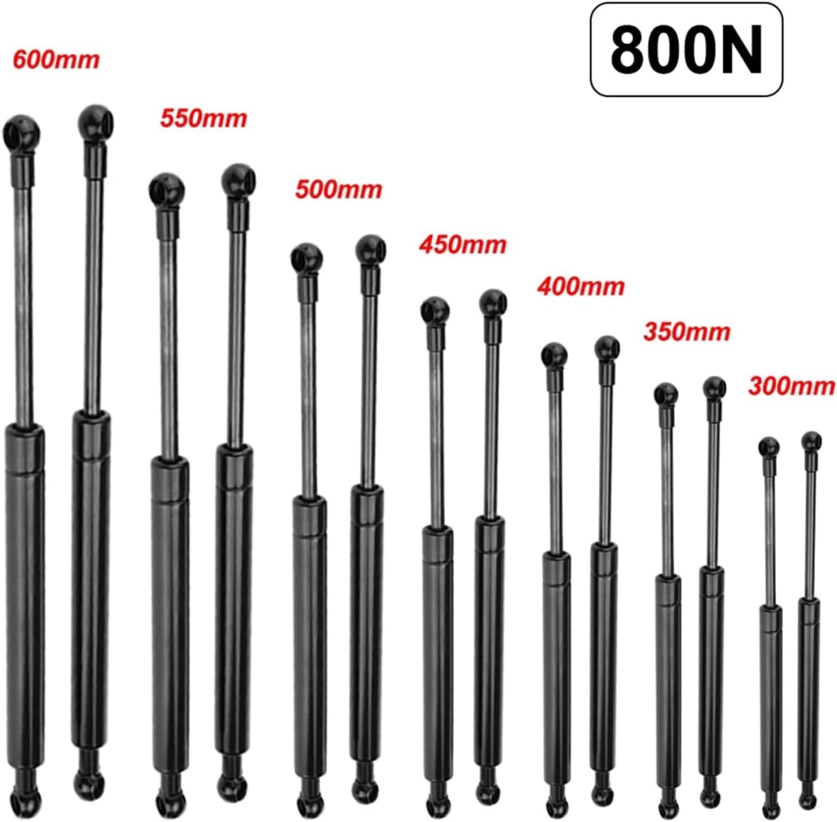 Podnośnik maski przedniej 2 szt. 800N 300/350/400/450/500/550/600 mm amortyzatory gazowe sprężyna gazowa wsparcie bagażnika maska do przyczep kempingowych drzwi drzwi włazy łódź autobus kaptur