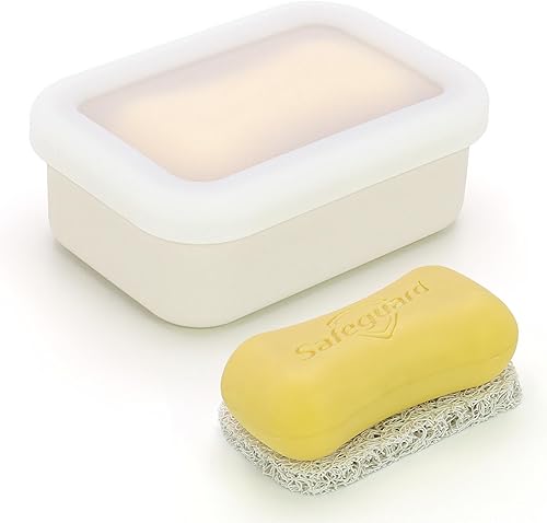 Miniatura 12 de Estuche de jabón de viaje de silicona a prueba de fugas con capa de drenaje, contenedor de jabón portátil compacto, soporte de jabón inastillable