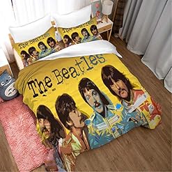 NICHIYO The Beatles Parure de lit 3 pièces en microfibre avec housse de couette et taie d’oreiller Impression numérique… - Les Beatles, Paul McCartney, John Lennon, RIngo Starr, George Harrison NICHIYO The Beatles Parure de lit 3 pièces en microfibre avec housse de couette et taie d'oreiller Impression numérique… – Image 2