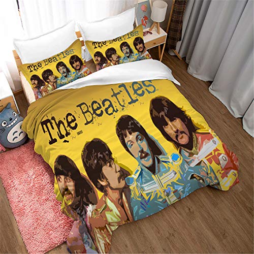 NICHIYO The Beatles Parure de lit 3 pièces en microfibre avec housse de couette et taie d’oreiller Impression numérique… - Les Beatles, Paul McCartney, John Lennon, RIngo Starr, George Harrison NICHIYO The Beatles Parure de lit 3 pièces en microfibre avec housse de couette et taie d'oreiller Impression numérique… – Image 3