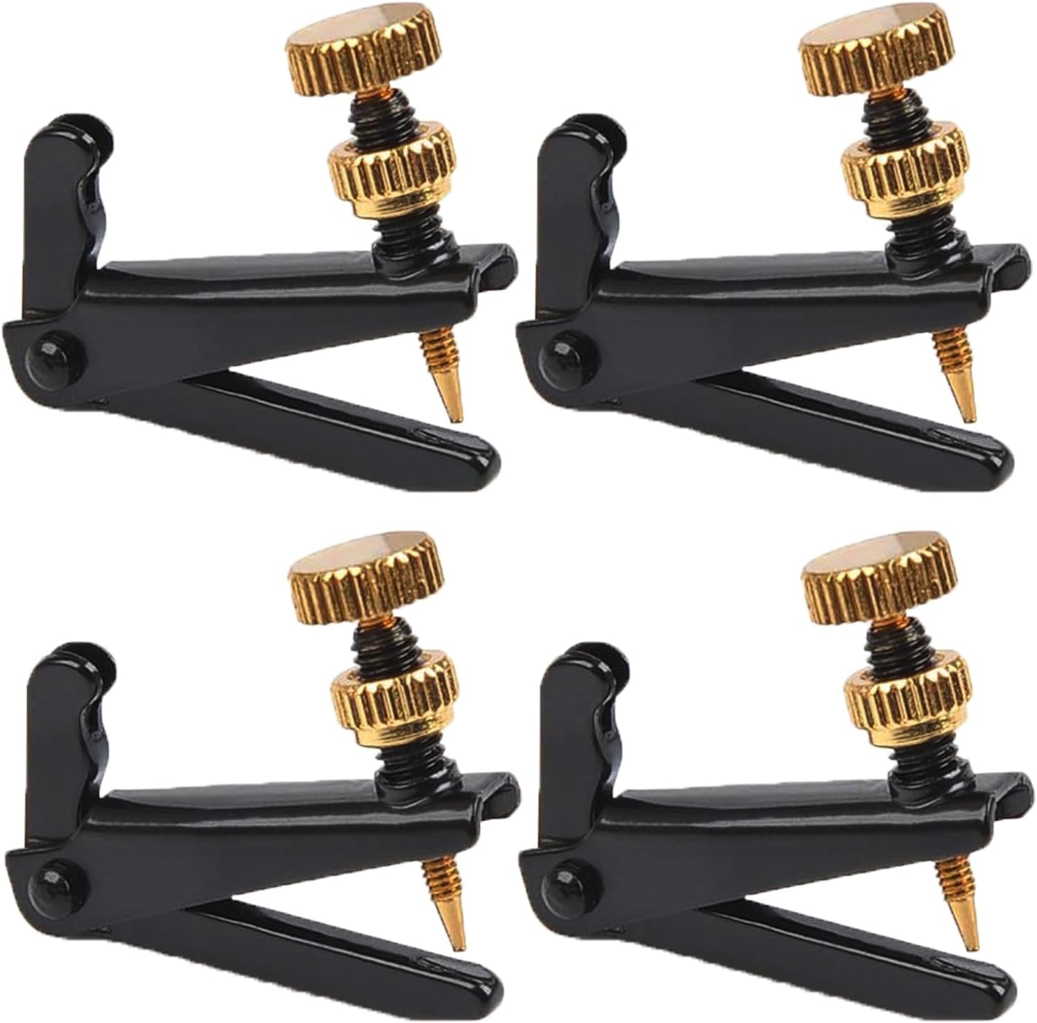4Pcs Cello Fine Tuners for 3/4 4/4 Cello String Adjusting (Black)