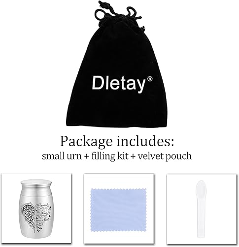 Miniatura 7 de Urnas pequeñas para cenizas humanas, mini urna de aluminio para cenizas ala pequeña urna de cremación conmemorativa soporte de cenizas - Cuando