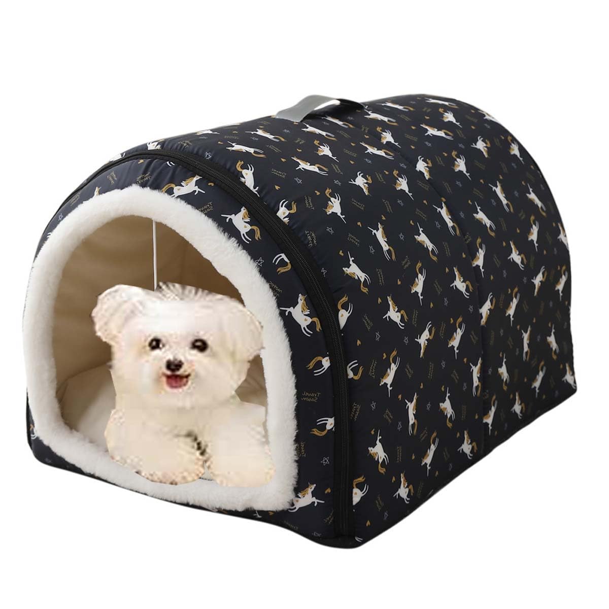 Niche chaude pour chiens et chats XL | Panier anti-anxiété pliable avec coussin amovible