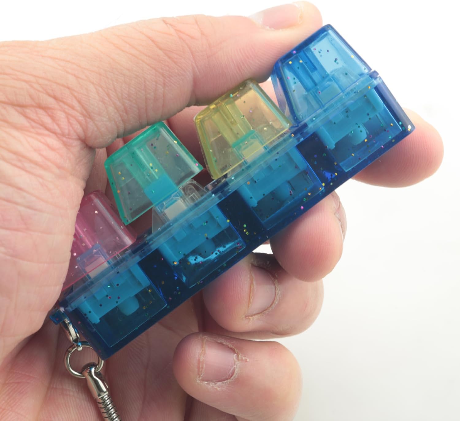 ZCZQC Keyboard Shaft Experience 4 Holes Transparent No Lights Keyboard Shaft Experience Keyboard Clicker Push Transparent Candy Color Keyboard Meditation Toys Library Mute Button Toys