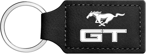Compatible con llavero rectangular de cuero sintético negro Ford Mustang GT