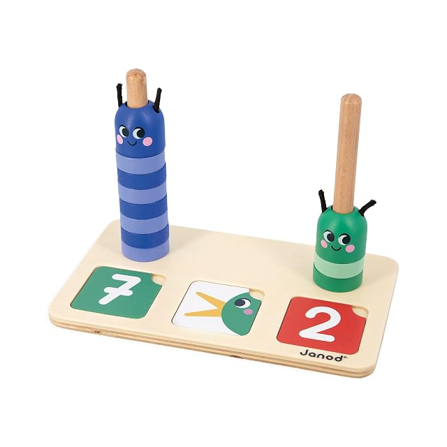Foto 3 de 8 de Janod - Gama Pedagogía - Componer y Comparar Números - 23 Accesorios de Madera FSC + 33 Cartas