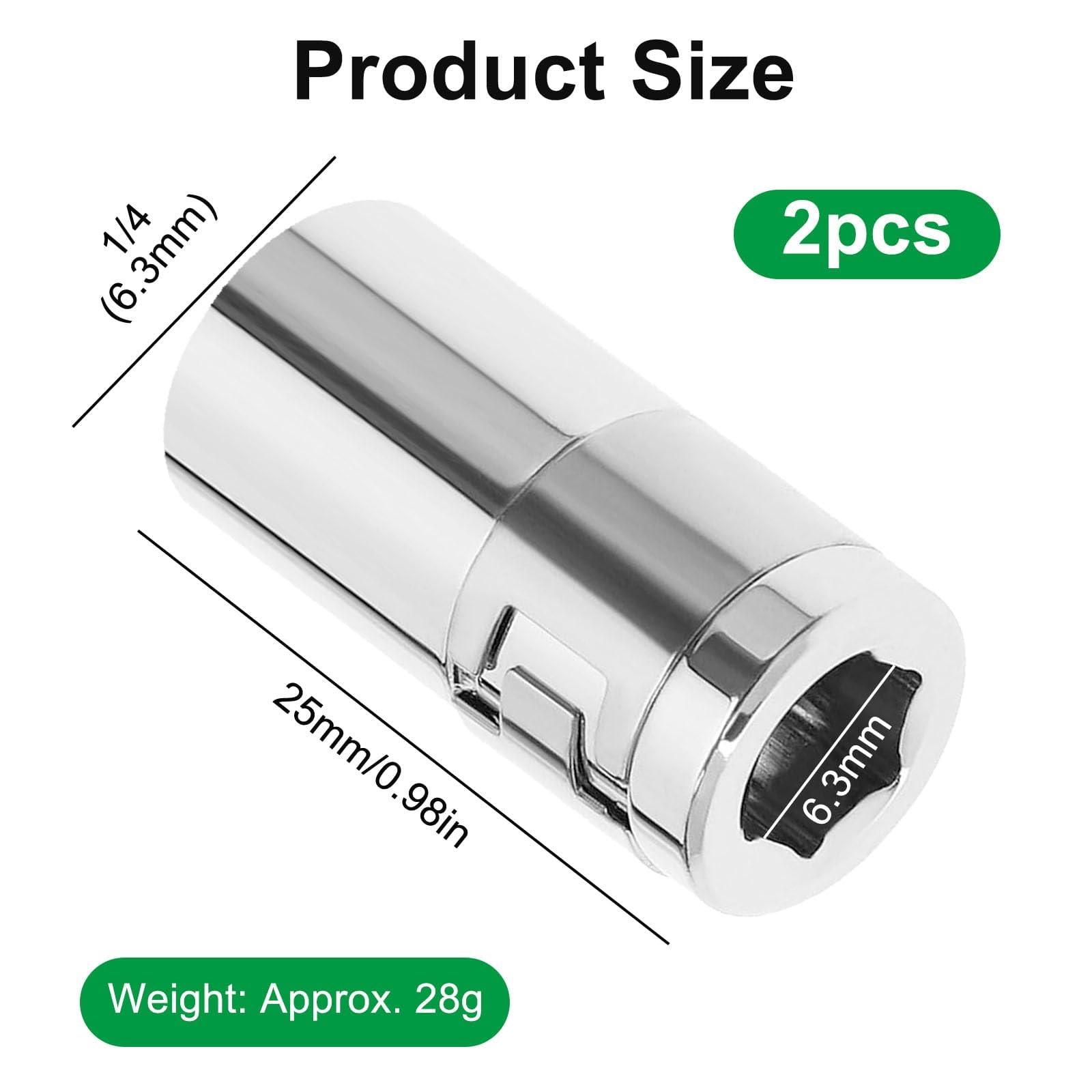 2 PCS 1/4 Bit Holder Screwdriver Bit Adapter, 1/4" Square Hole to Hex Converter, Metal Drive Socket Adapter for Screwdriver Accessories - Image 2