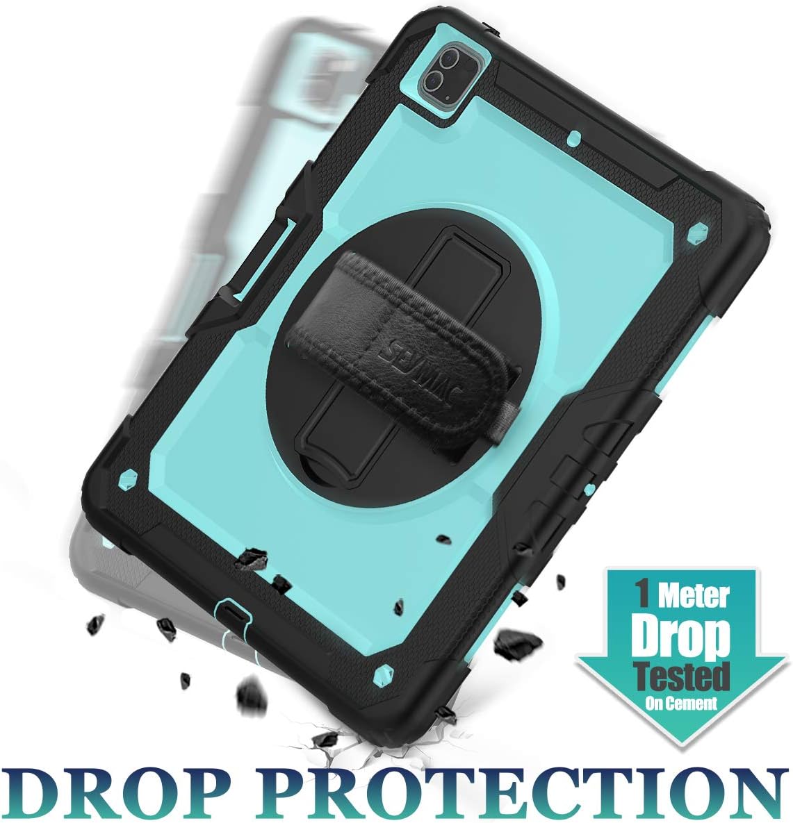 70% оƒƒ Dіѕсоunt SEYMAC stock Case for iPad Pro 12.9 2020, Protection Case with 360 Degrees Rotating Stand [Pencil Holder] [Screen Protector] Hand Strap for iPad Pro 12.9 2020 (SkyBlue+Black)