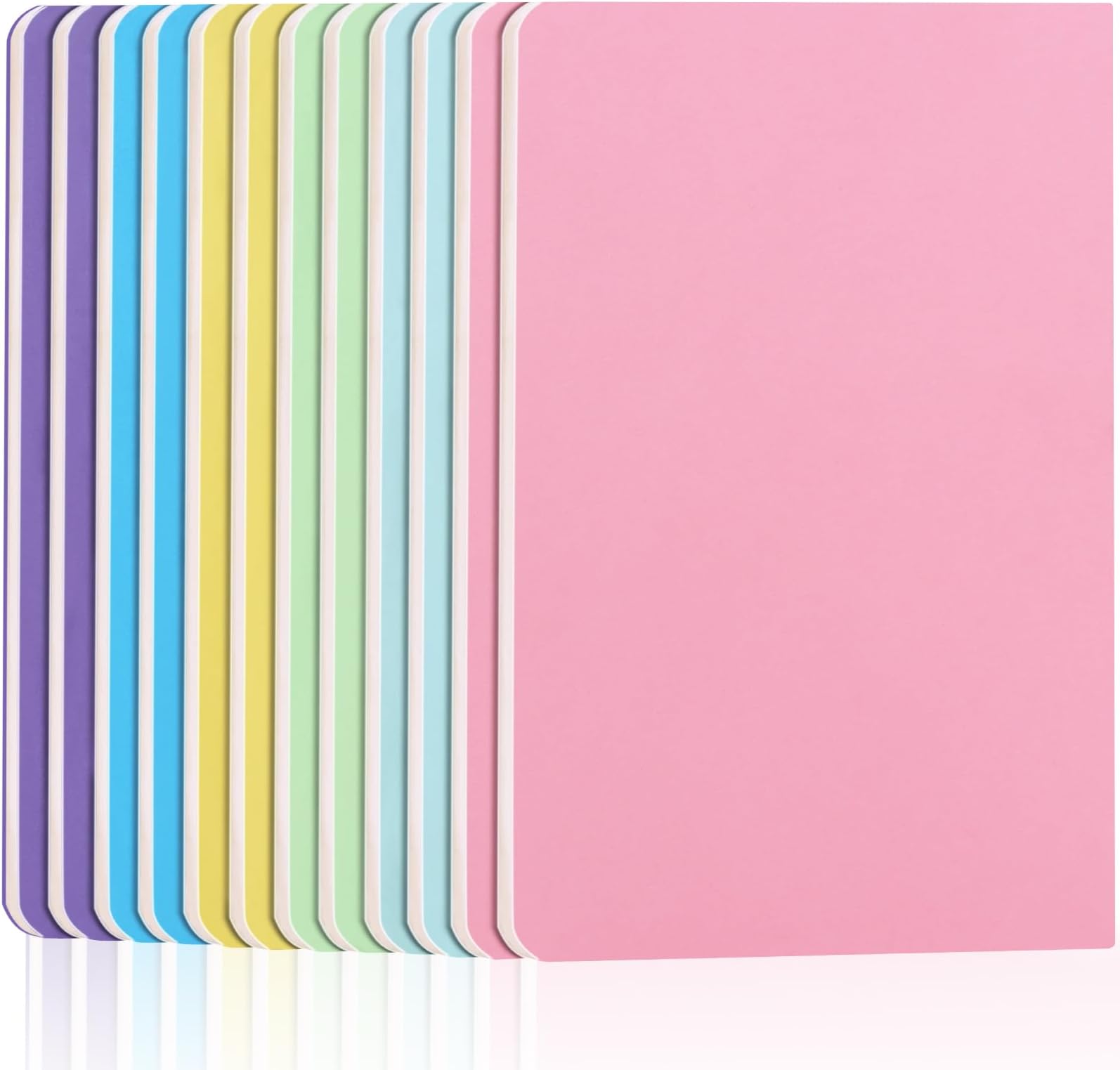 ZCZN A5 Lined Notebooks, 12-Pack, 60 Pages Each, Soft Cover Note Pads Set, 6 Pastel Colours - Ideal for School, Study, Note-Taking