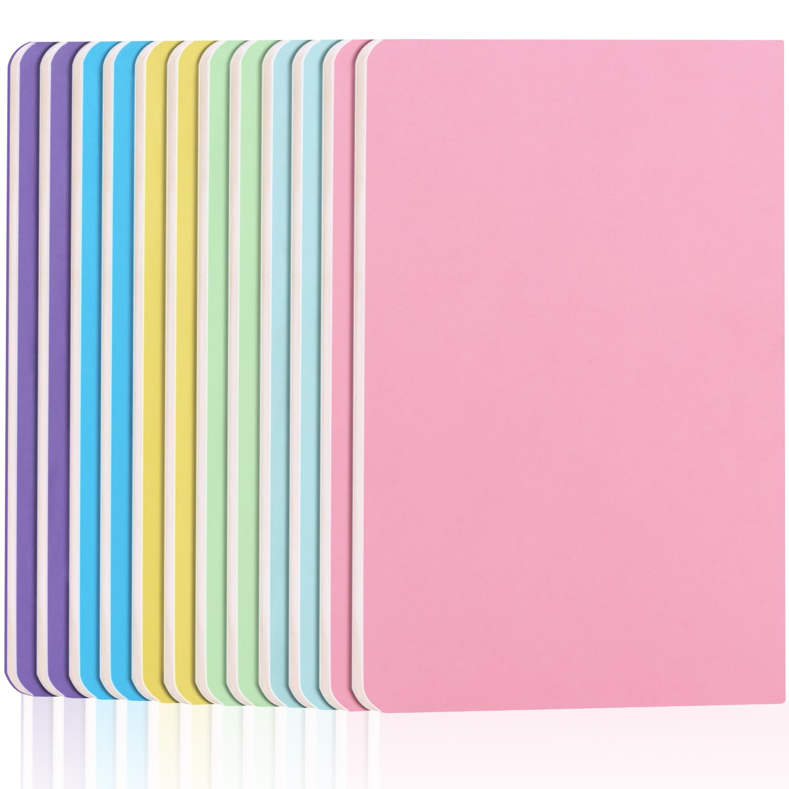 ZCZN A5 Lined Notebooks, 12-Pack, 60 Pages Each, Soft Cover Note Pads Set, 6 Pastel Colours - Ideal for School, Study, Note-TakingThe Forest Stewardship Council
