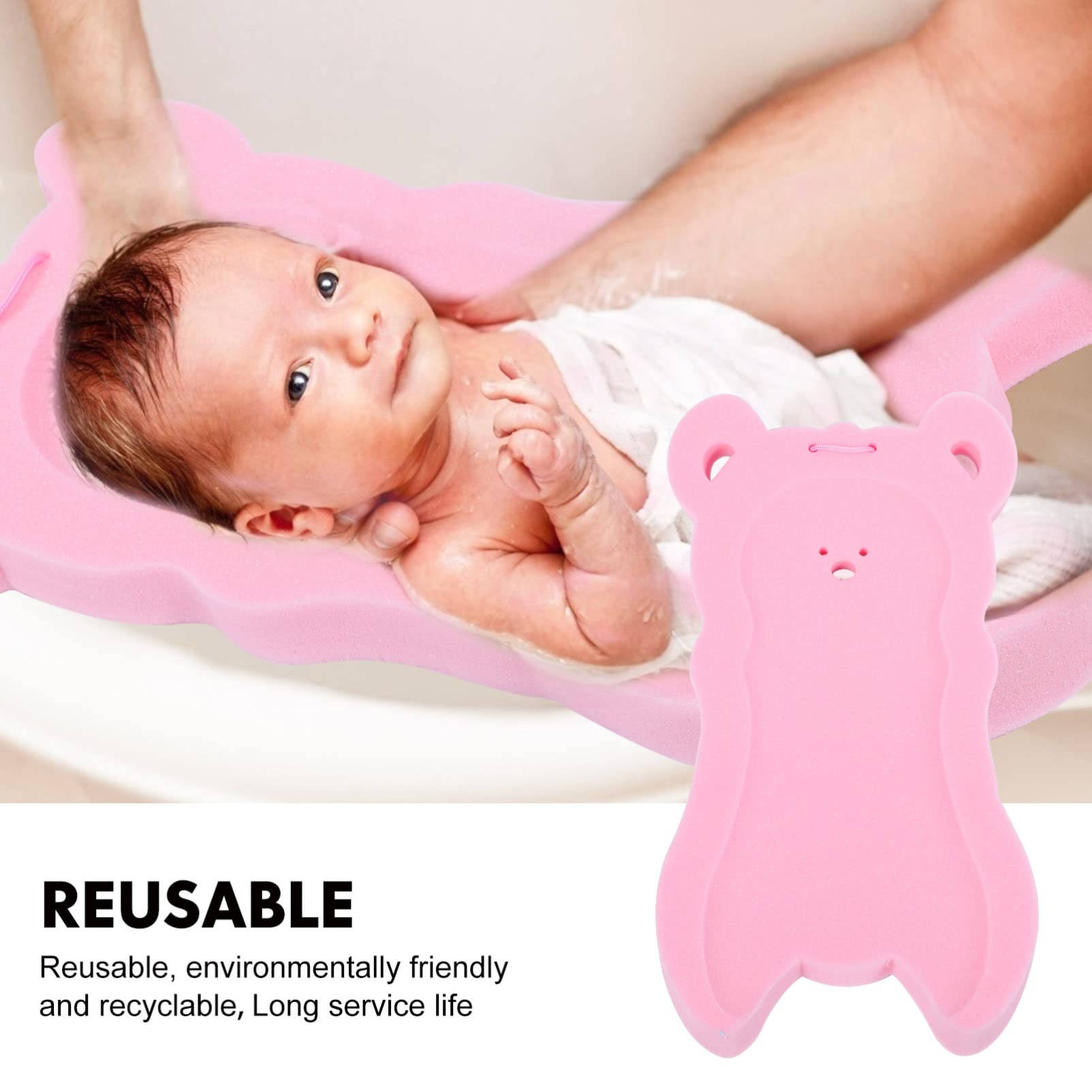 Cojín De Esponja para Ducha Infantil Alfombrilla De Baño Antideslizante Color Rosa