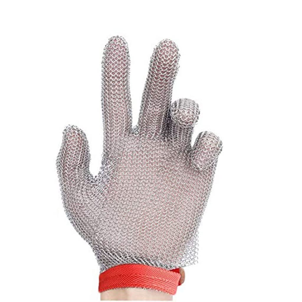Guantes Resistentes al Corte de Acero Inoxidable de Acero Inoxidable 304, Guantes de Trabajo General for Manos Izquierda y Derecha, Antideslizantes y Resistentes al Desgaste