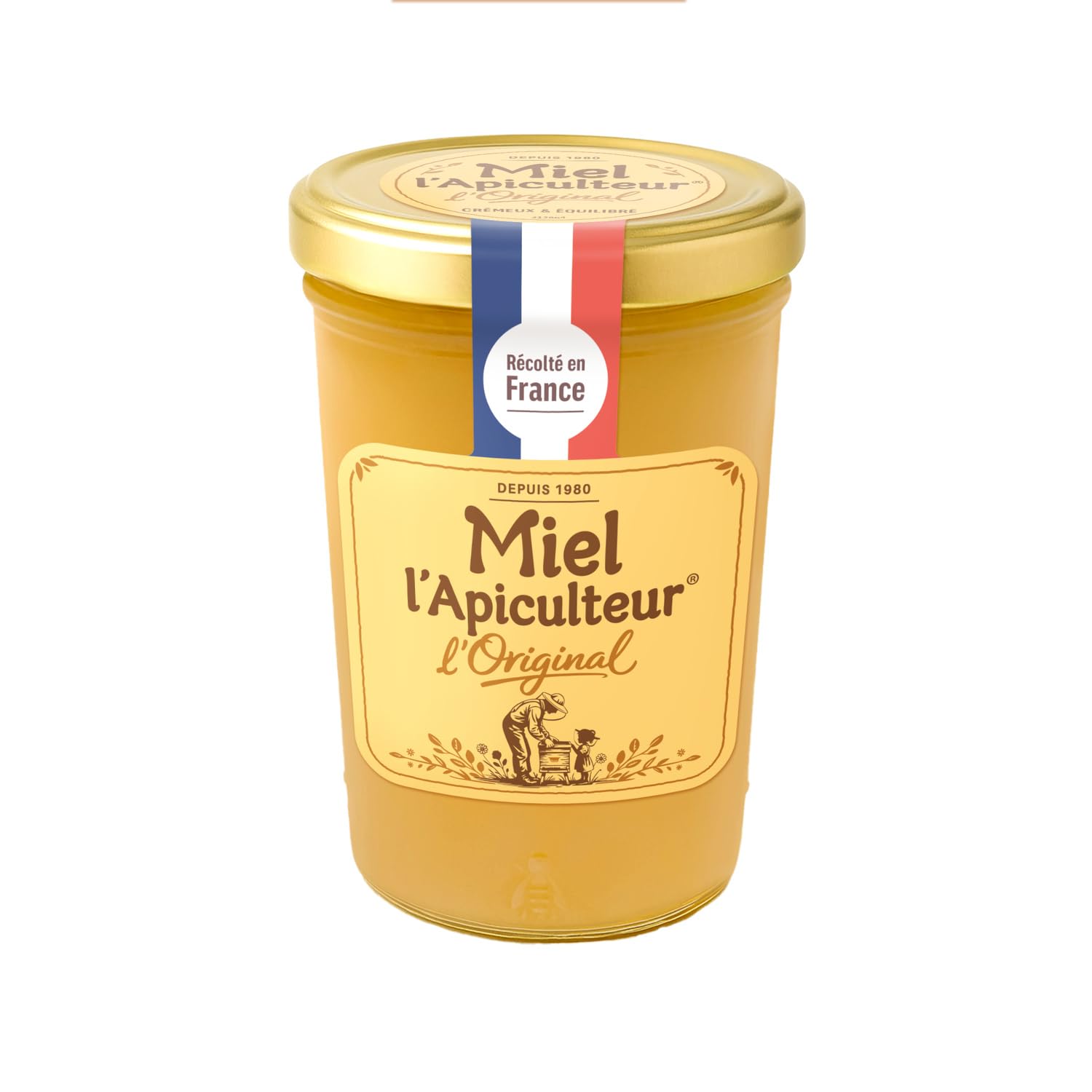 L'APICULTEUR Miel Crémeux de France - Pot en verre 500 g - Récolté en France depuis 1980 - Texture onctueuse et équilibrée - Lot de 3