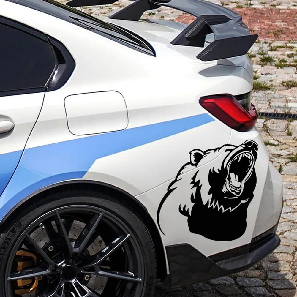 Adesivo Per Auto Con Orso, Decalcomania In Vinile Per Decorazioni Per Finestrini Del Paraurti Dell'auto(Black)